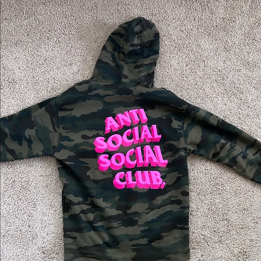 Anti Social Social Club Camo Hoodie Size Large, worn once